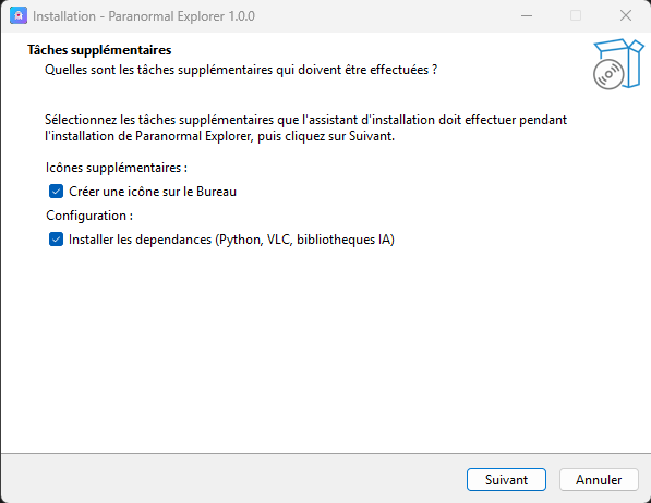 Options d'installation