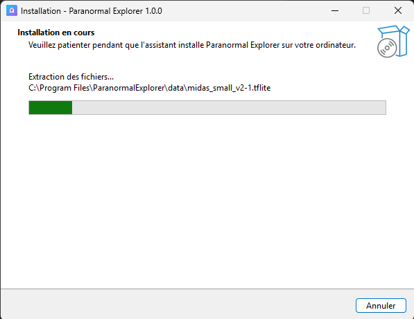Extraction des fichiers