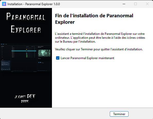 Fin de l'installation