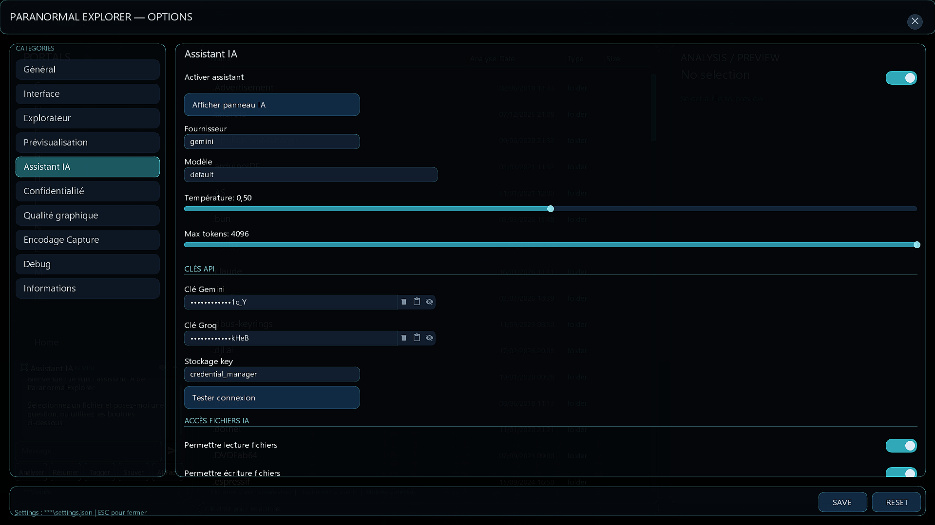 Parametres — Assistant IA